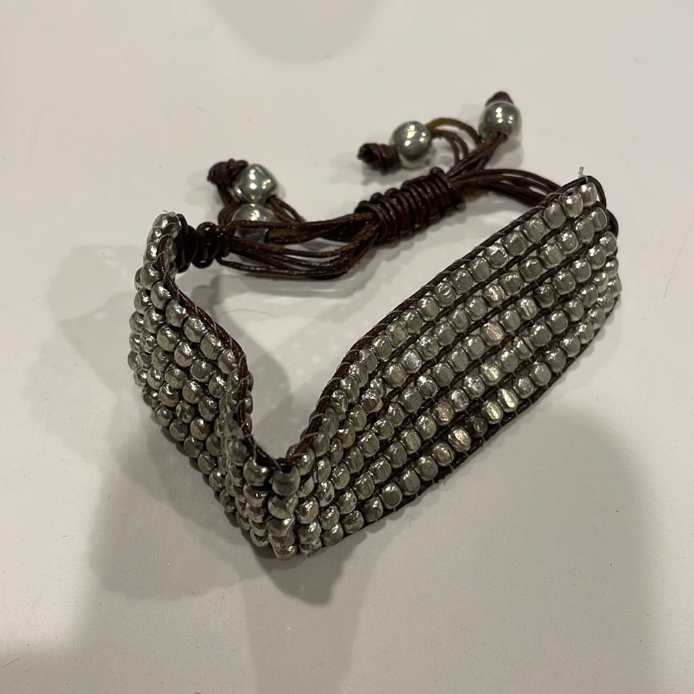 Silver studded bracelet